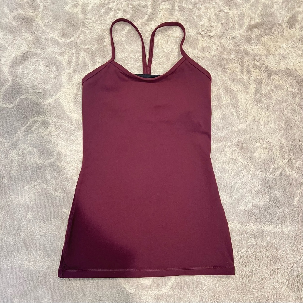 Lululemon Power Y Tank Top Maroon - Picture 2 of 6